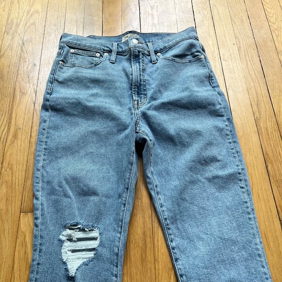 Madewell Size 30 Light Wash Blue High Rise Knee Rip The Perfect Vintage Jeans - Picture 6 of 14